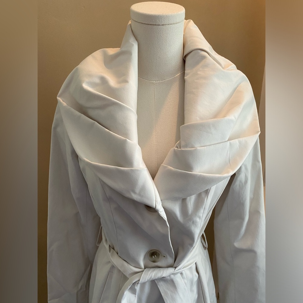 T Tahari Callie Vanilla Cream Women's Trench Coat - Picture 6 of 10
